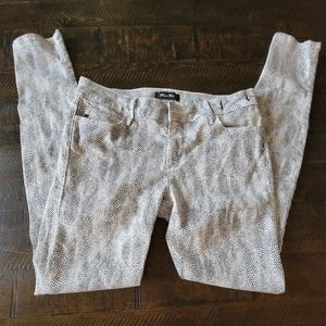 Miss Me Reid Midrise Skinny Ankle Jeans White & Black Dot Size 27